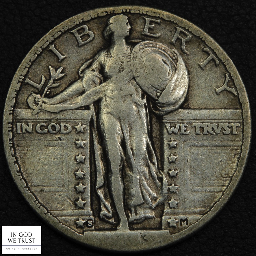 1923 S Standing Liberty Silver Quarter 25C