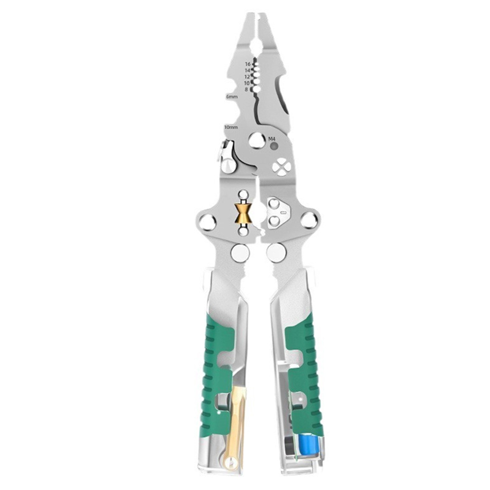 1× Multi-Functional Foldable Wire Stripper Scissor With Electrical Test Tool