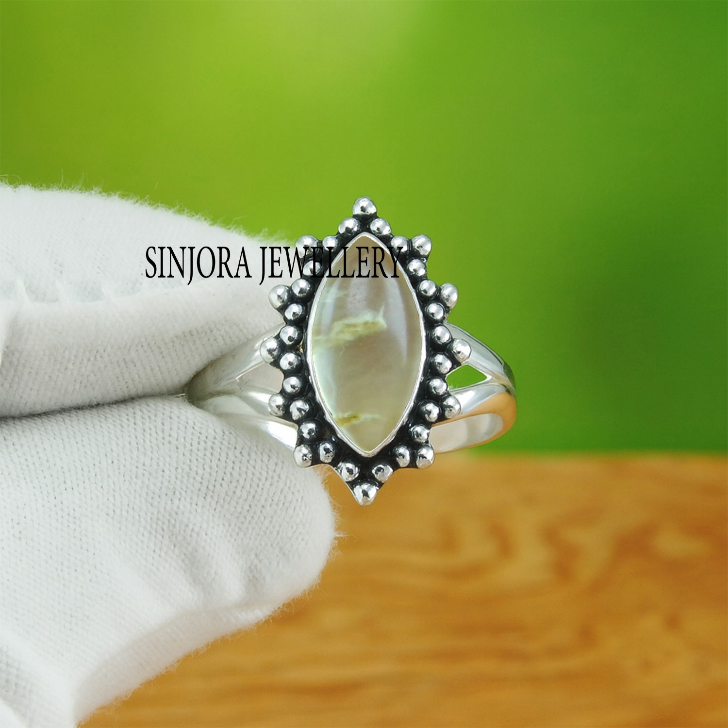 Prehnite Gemstone 925 sterling silver Handmade Gift Ring US size 5 to 13