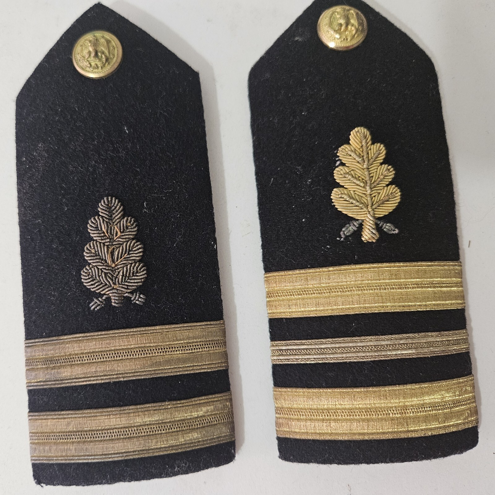 Pair Mens US Navy Medical Corps Shoulder Boards ~ Lt Cmdr & Senior Lieutenant