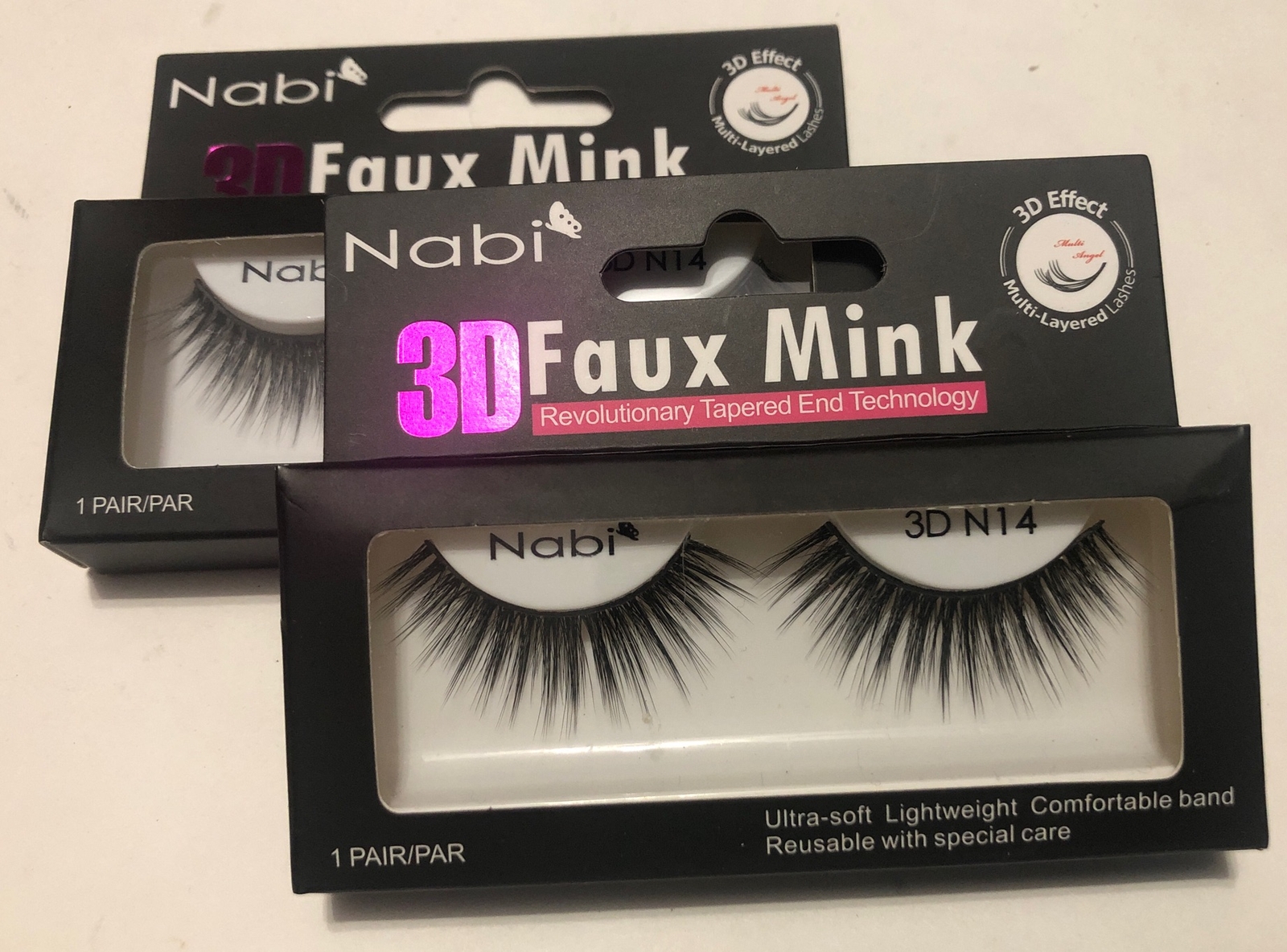 (Lot Of 2 Pair) False Eye Lashes 3D Faux Mink Nabi 3D N14 Reusable Beauty