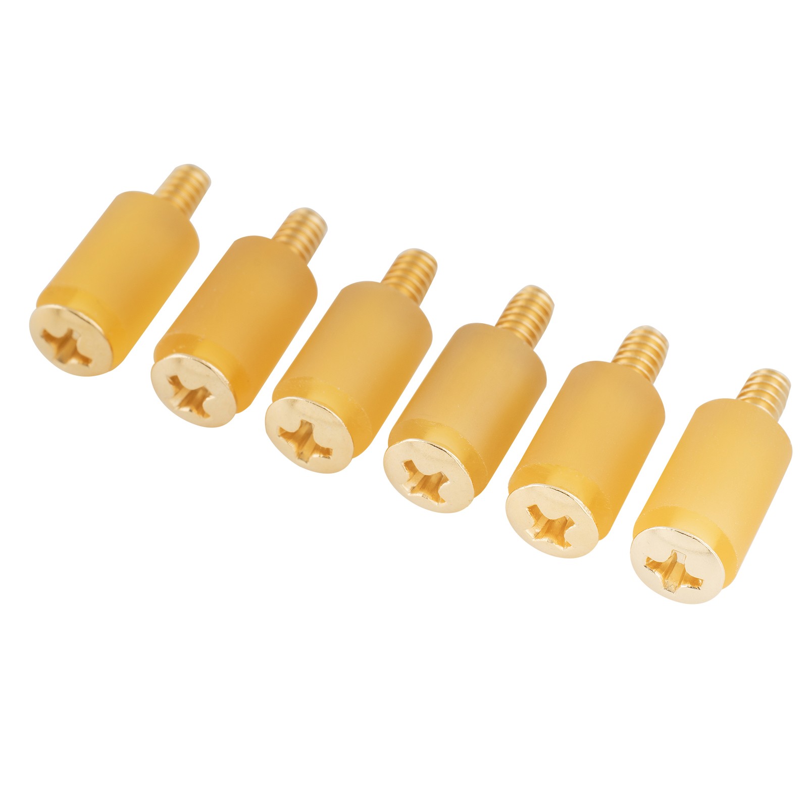 Musiclily Ultra 6 Sets Gold UNC#6-32x3/4" ST Guitar Pickup Screws Rubber Tubing