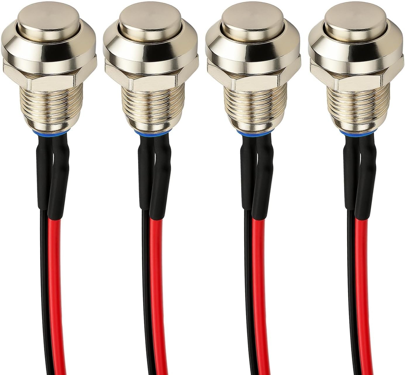 4pcs Metal Momentary Push Button Switch Waterproof Silver Point 8mm Mini Micr...