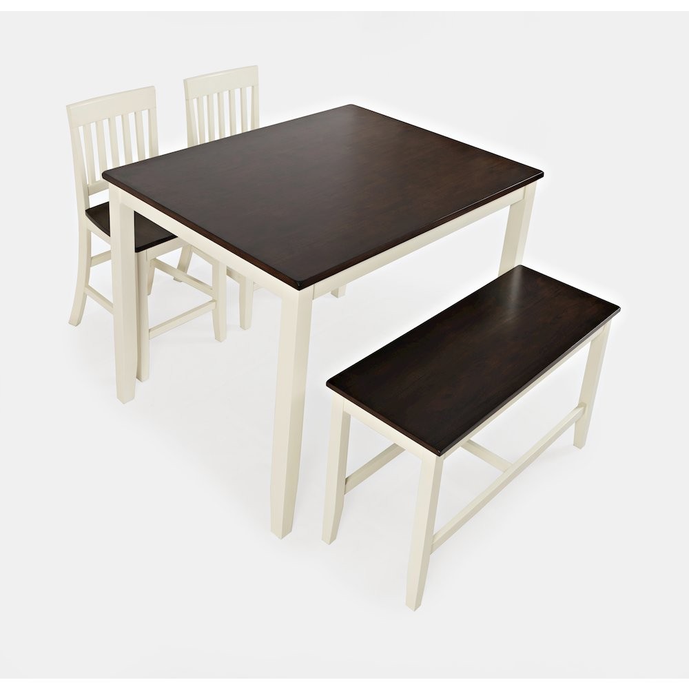 Decatur Lane Farmhouse 4 Piece Solid Wood Counter Height Set