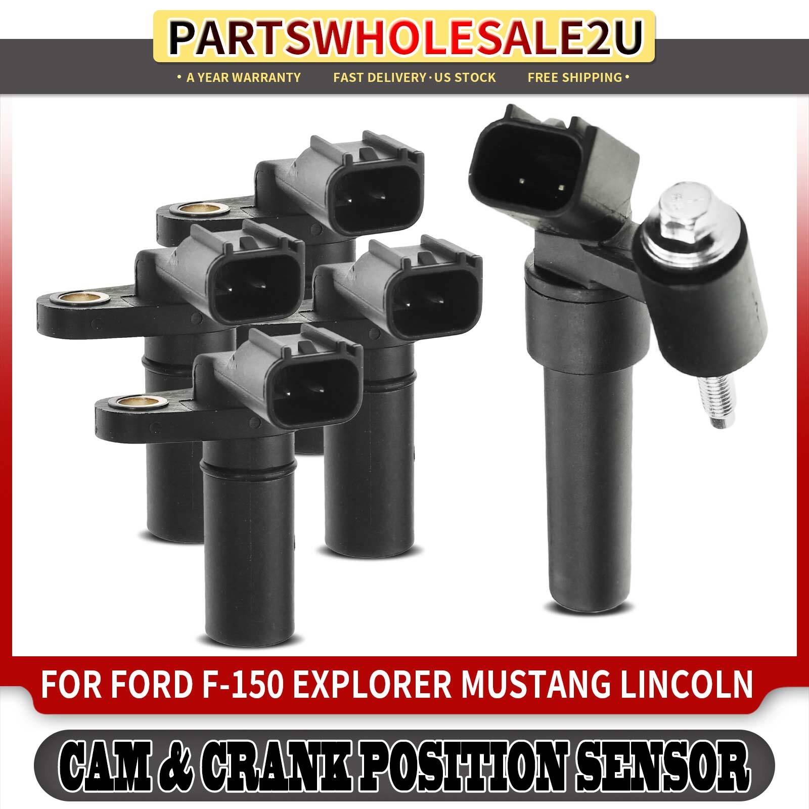 4x Camshaft & 1x Crankshaft Position Sensor for Ford F-150 Explore Edge Lincoln