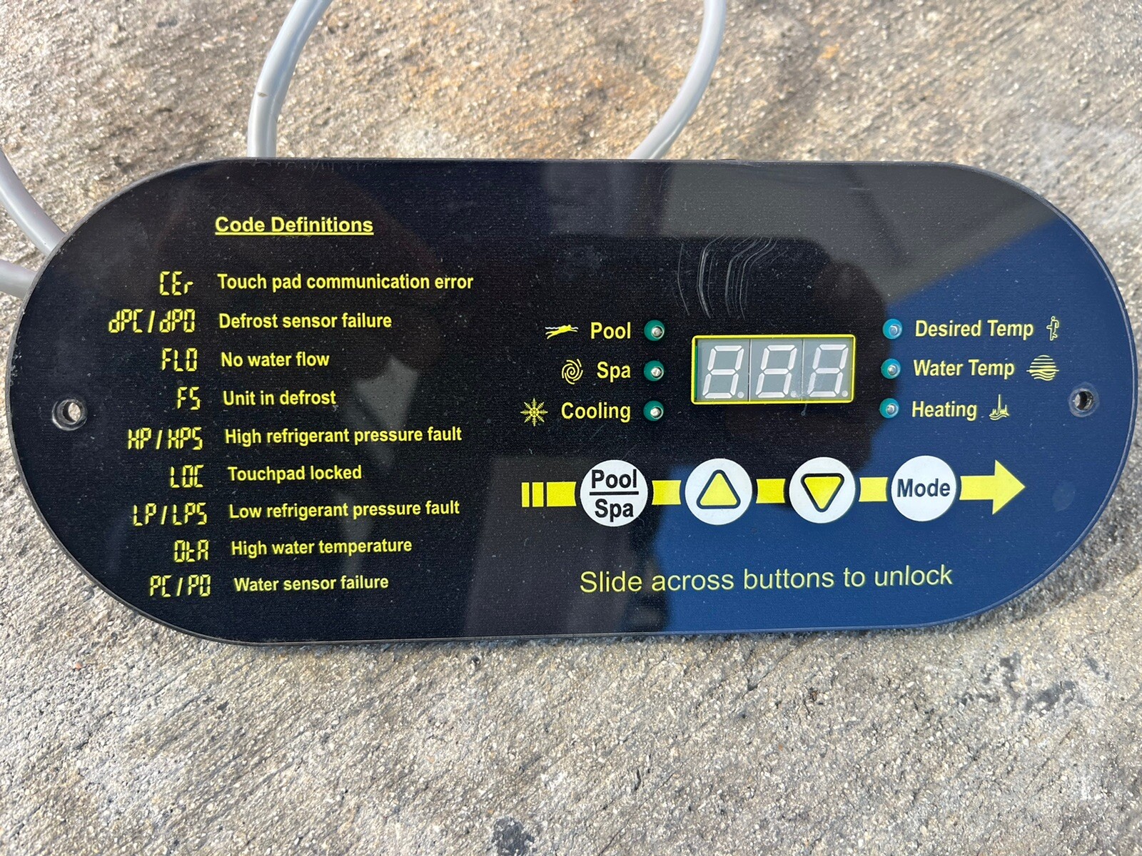 AQUACAL ECS0276 Digital Display Control Panel (4 Button) HP7