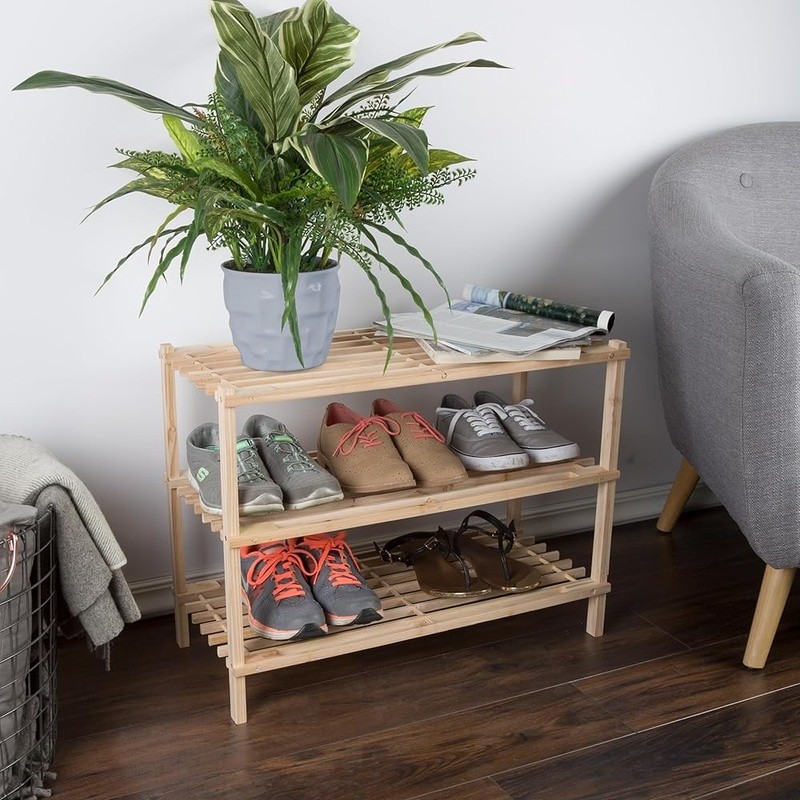 3 Tier Shoe Rack Organizer Durable Space Saving Storage Sneakers Boots New