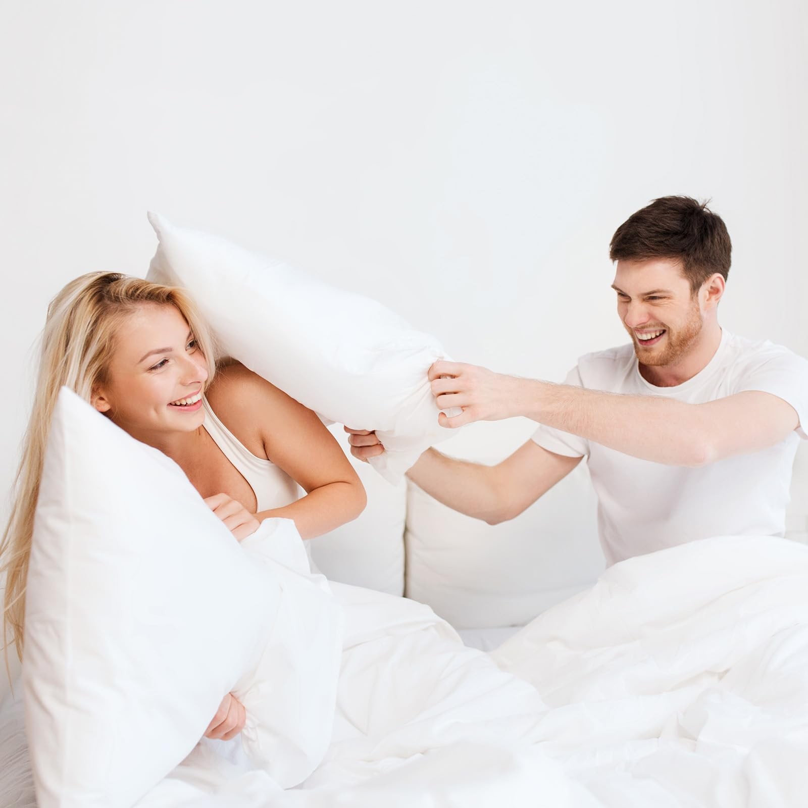Throw Pillows Insert Set of 2, White 12x20 in Pillow Inserts with 100% Cotton...