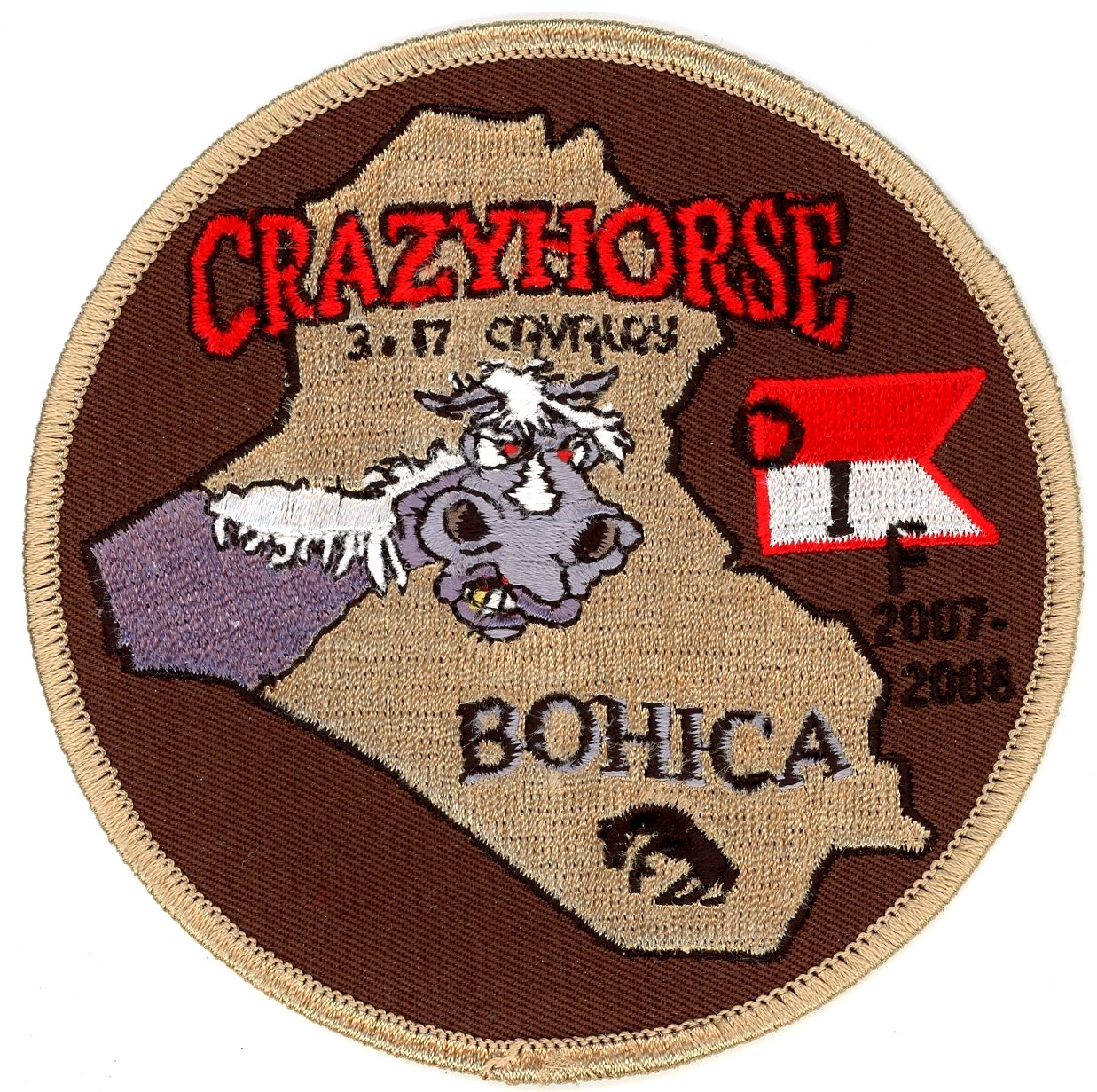 US Army Aviation Patch:  C Troop 3rd Squadron 17th Cavalry (AIRCAV) OIF 2007-200