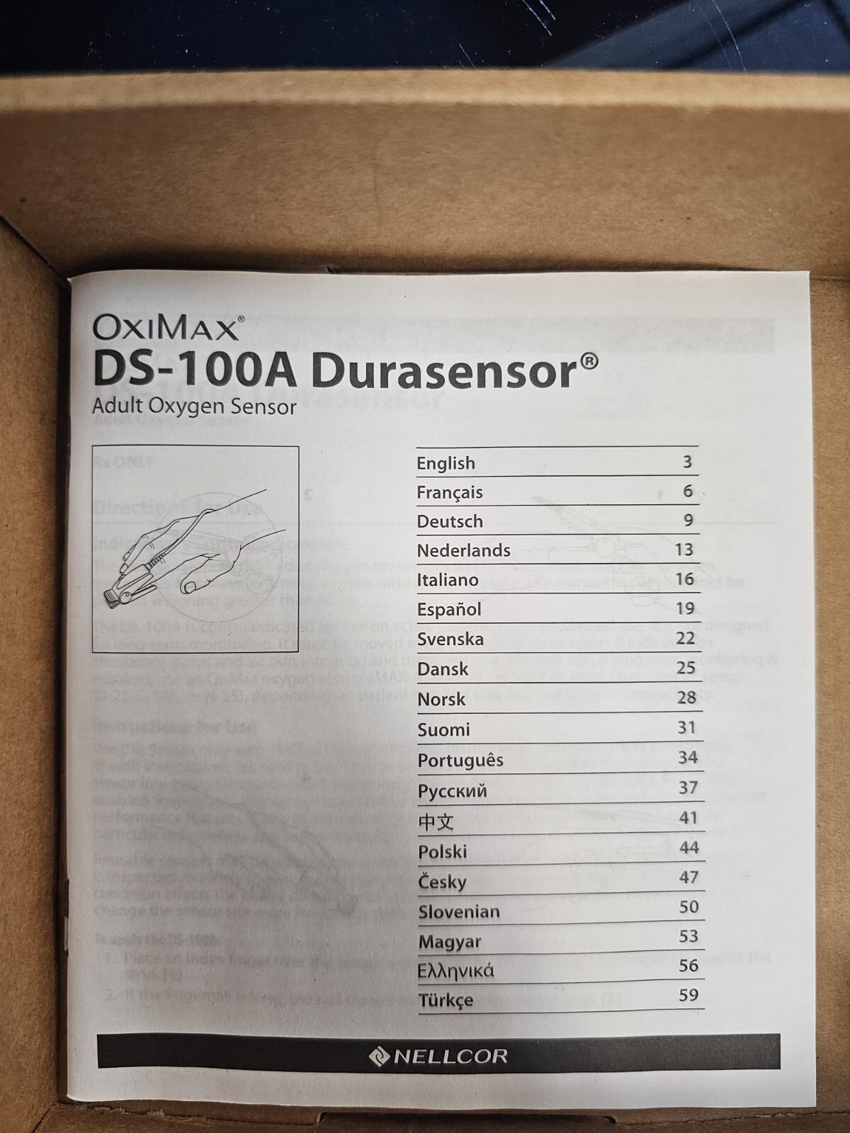 NELLCOR OxiMax Durasensor DS-100A