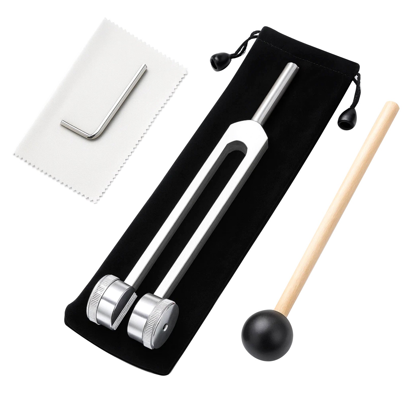 Healing Tuning Fork 128Hz Aluminum Alloy With Storage Bag And Reflex Hammer