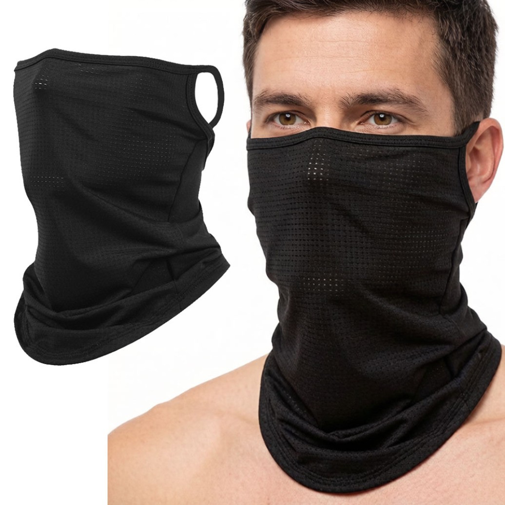 Neck Gaiter Face Mask with Ear Loops Cycling Scarf UV Sun Protection Bandanas