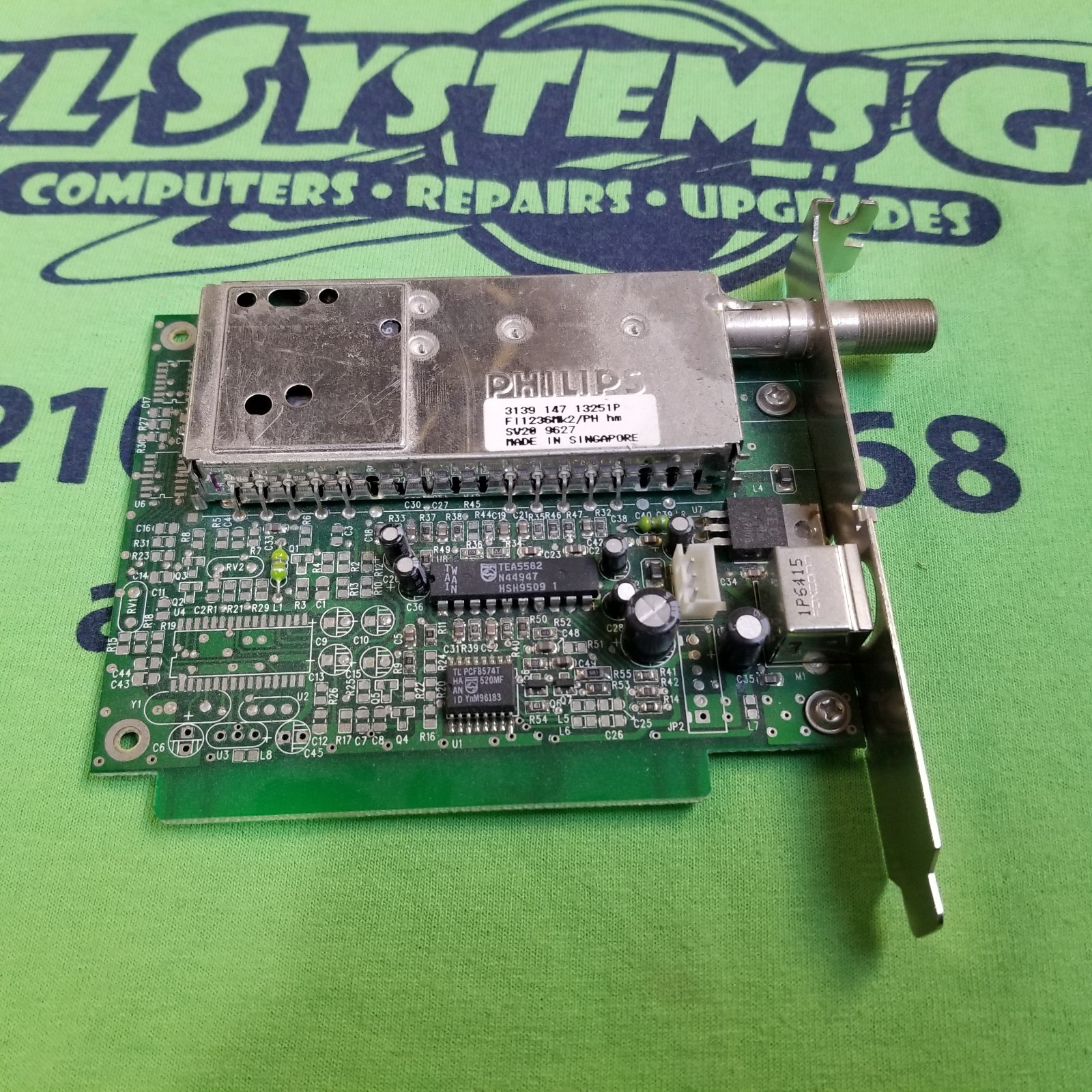 Vintage Phillips PMT-NSP02A TV ADAPTER CARD WITH COAX CONNECTOR