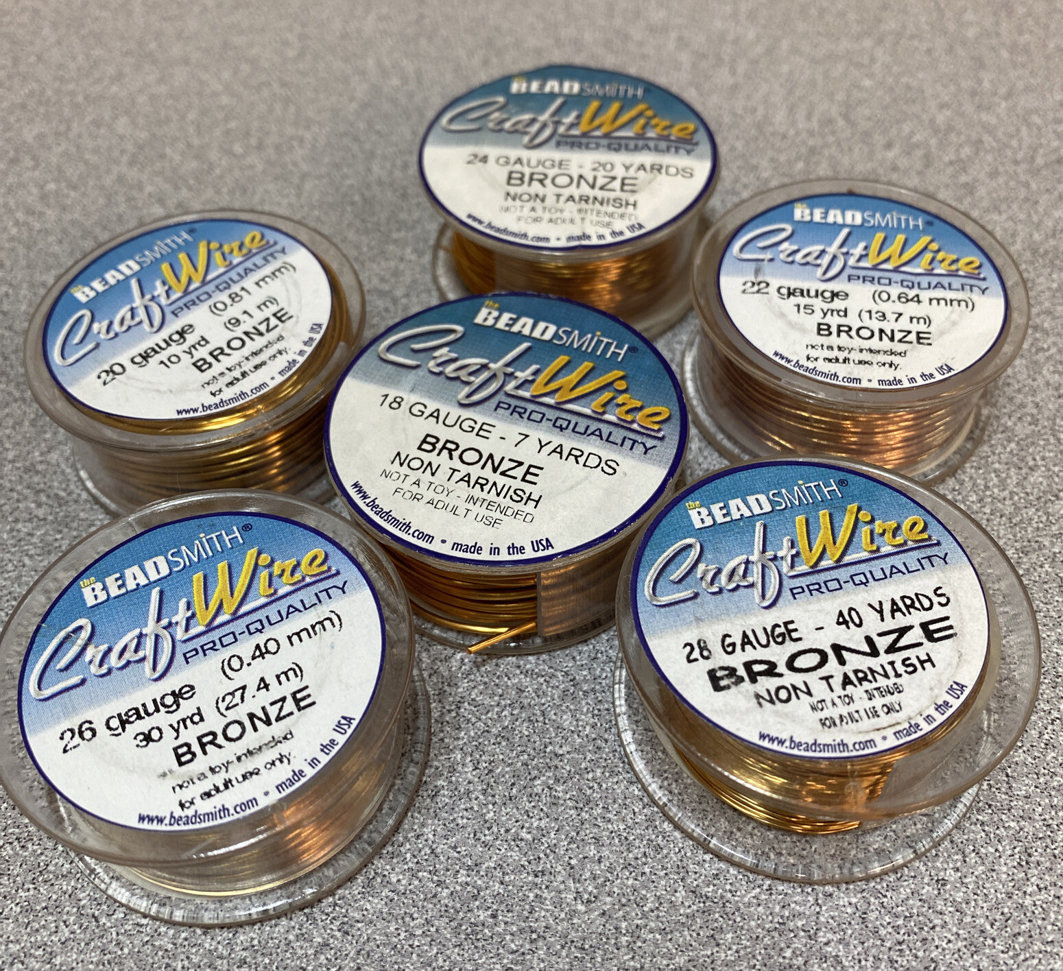 BEADSMITH Craft Wire BRONZE 18-28 Gauge NEW