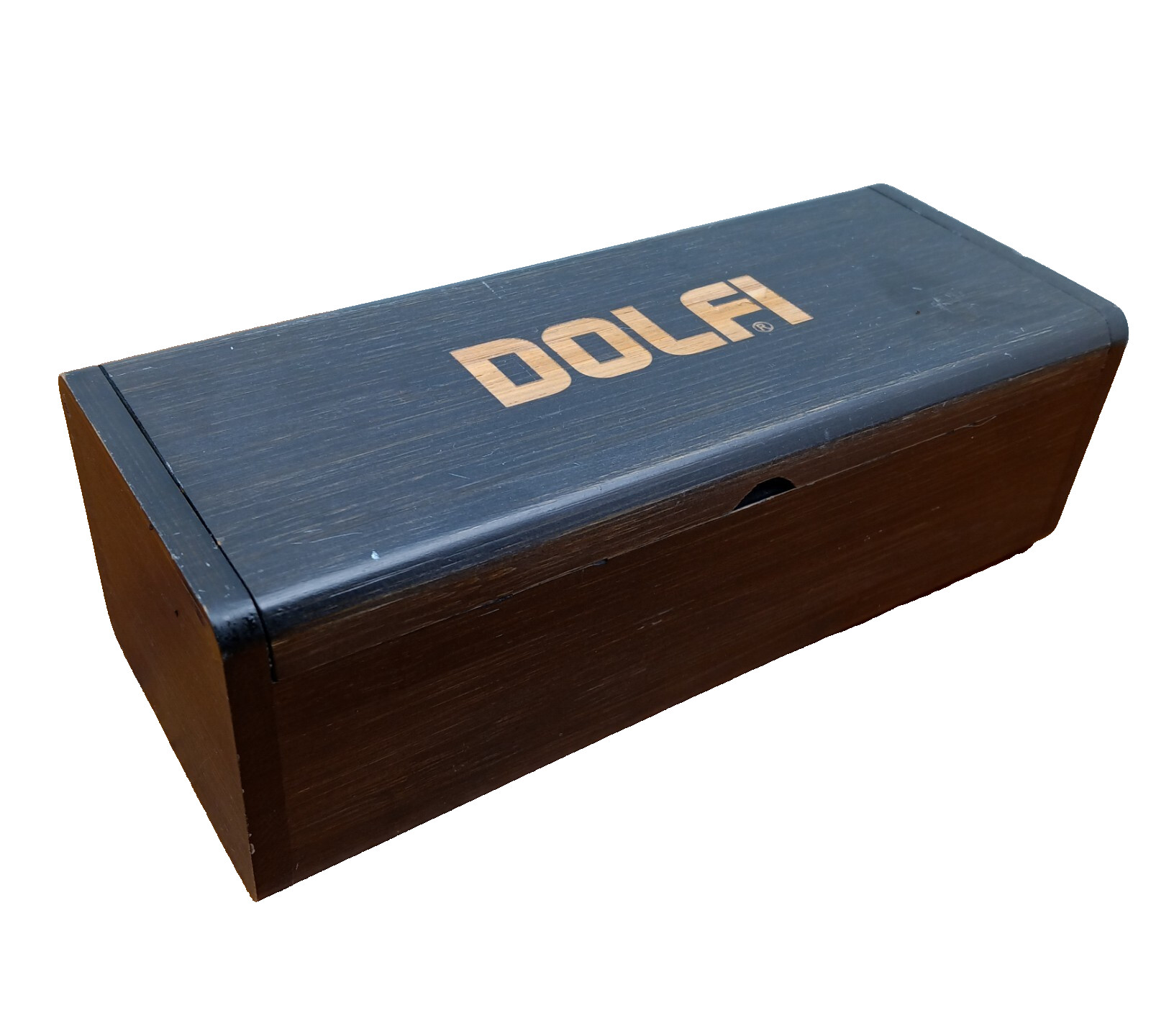 Original Dolfi Holzschnitzerei Eyeglass Sunglass Case Brown Wood Made In Italy