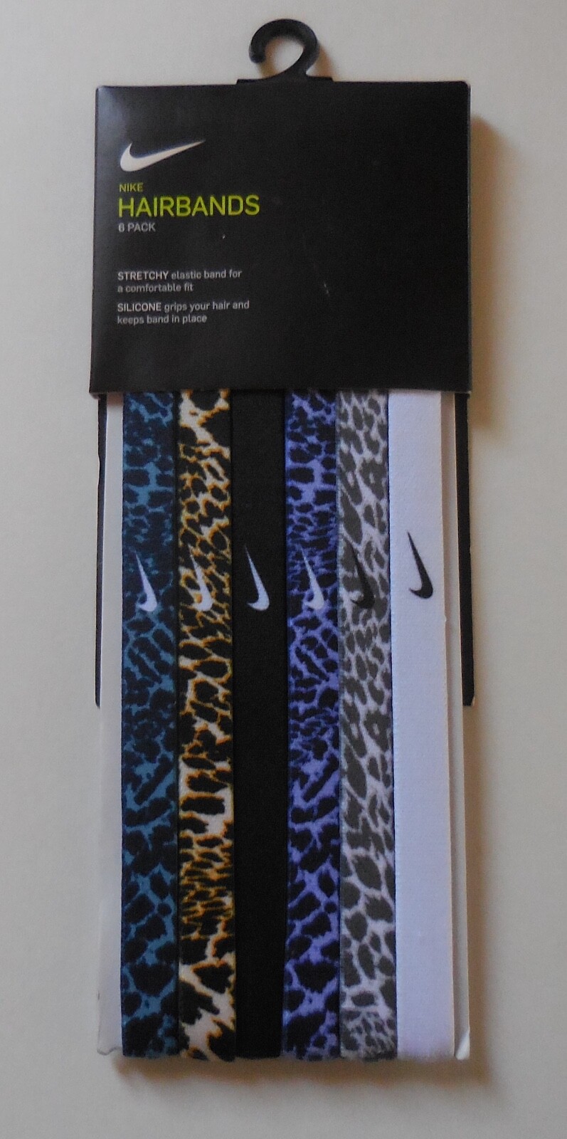 Nike Printed Hair/Headbands Assorted 6PK Unisex Cerulean/Light Cream/Black