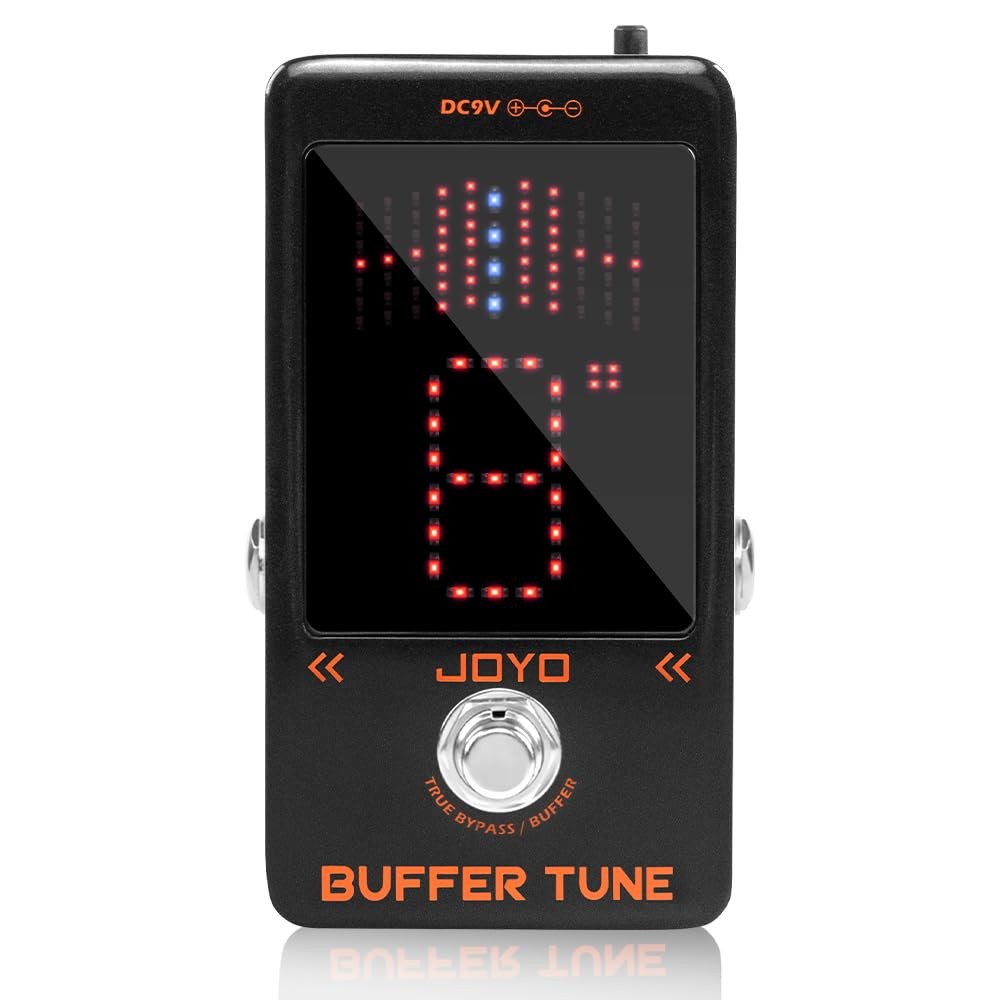 JOYO Buffer & Tuner Guitar Pedal, ±1 Cent Accuracy with LED Display & Black