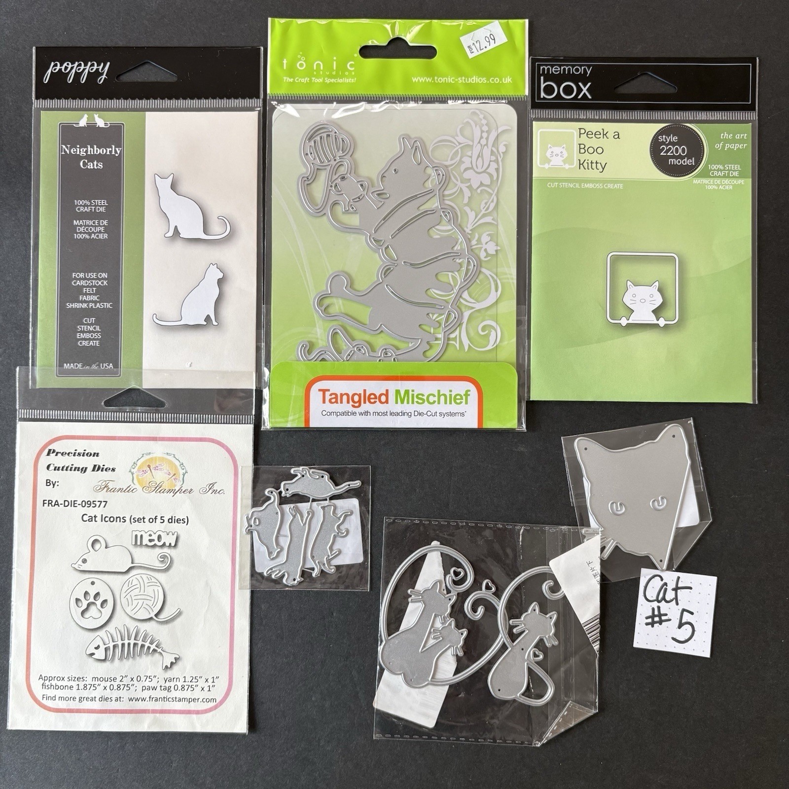 Feline Lover Cat Kitty Cats #5 LOT Cutting Dies Thin Die