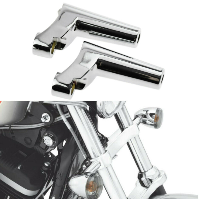 Front Turn Signal Mounts Relocation Kit Fit For Harley Sportsters 88-up Chrome
