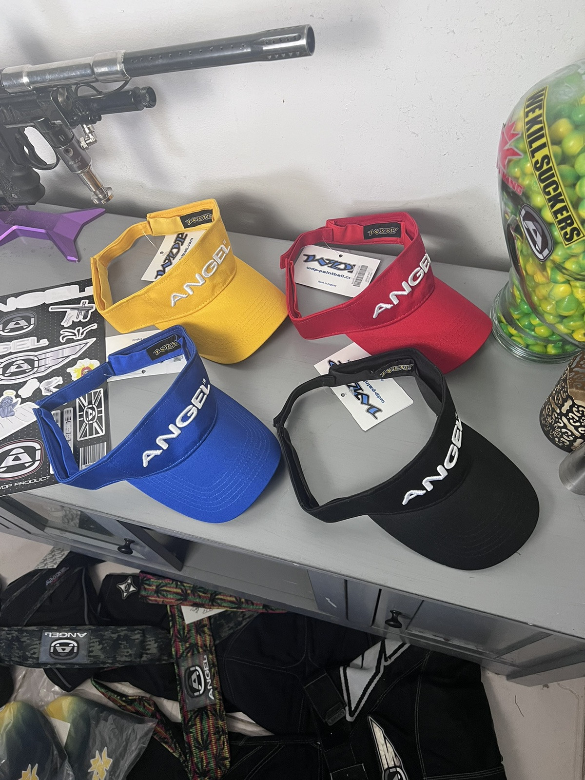 *NWT* WDP Angel Visor Lot (4 Visors + WDP Sticker Sheet)  paintball