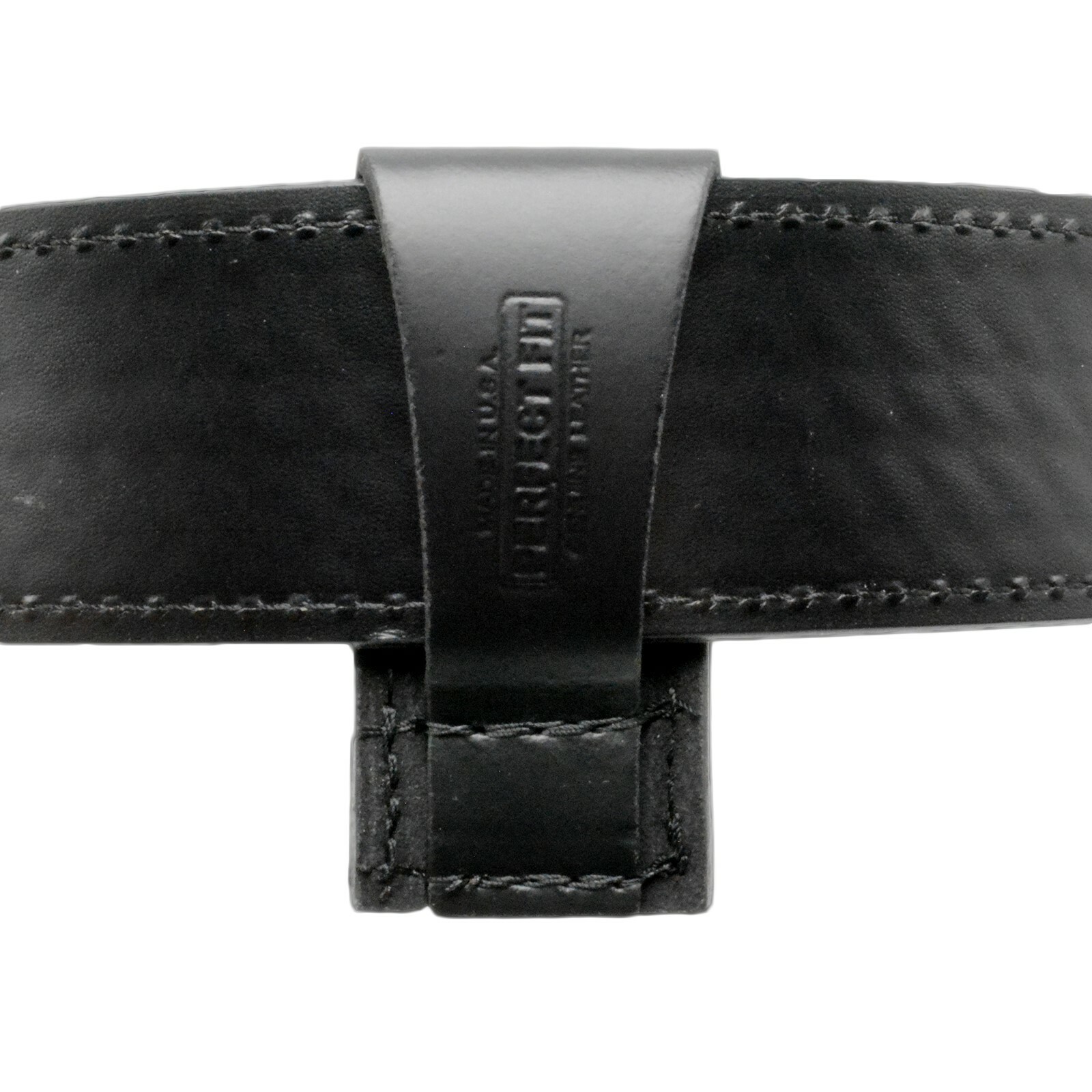 Basketweave Leather Flashlight Holder Open Top Bottom Compact Stinger Holster