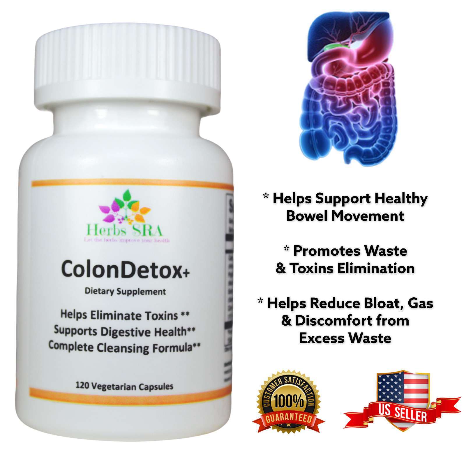 COLON SUPPLEMENT, 120 capsules, Gut cleanser, Good Intestine, Biomedical Formula