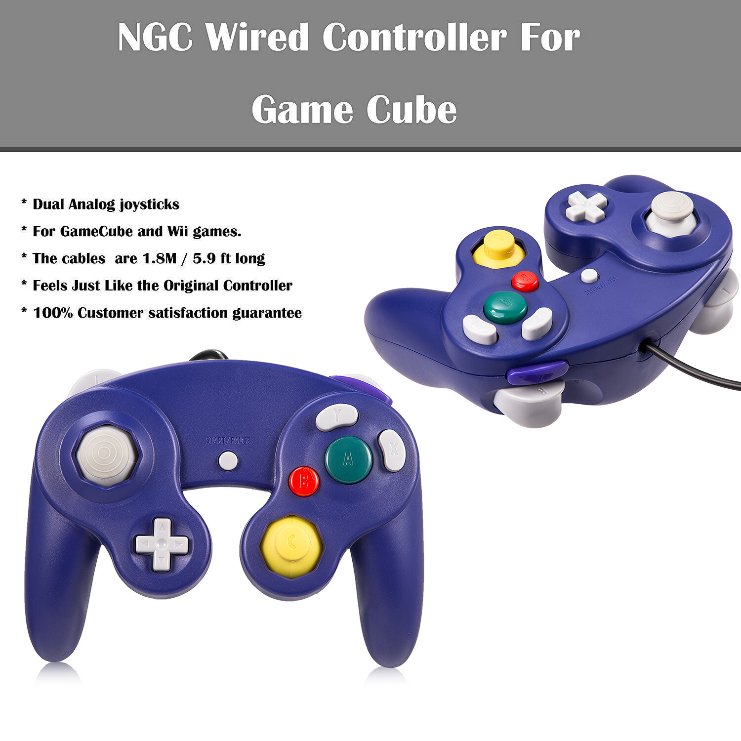 For Gamecube Classic GC NGC,Wireless Game Controller W/ Adapter /Wired Gamepad