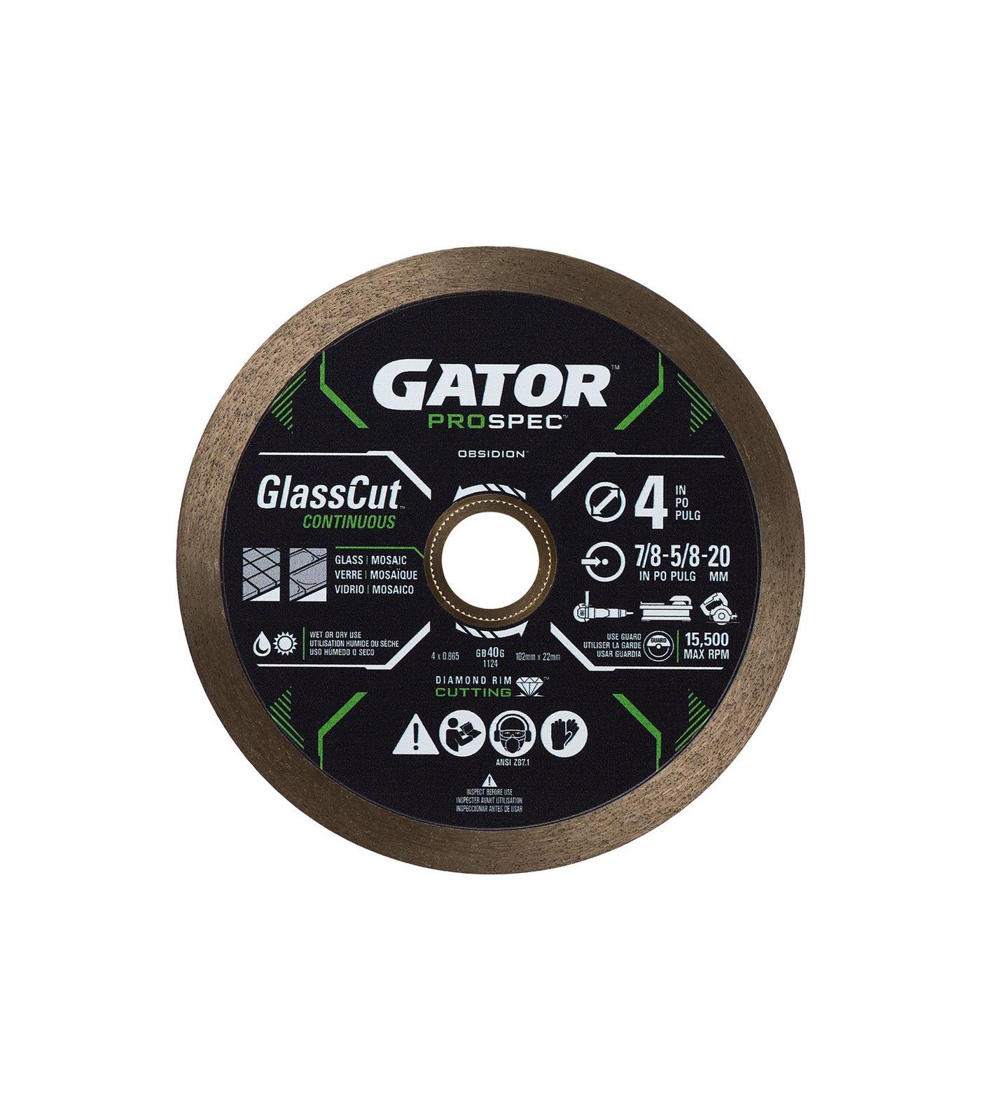 Gator 4" GlassCut Continuous Diamond Cutting Blade- 397668