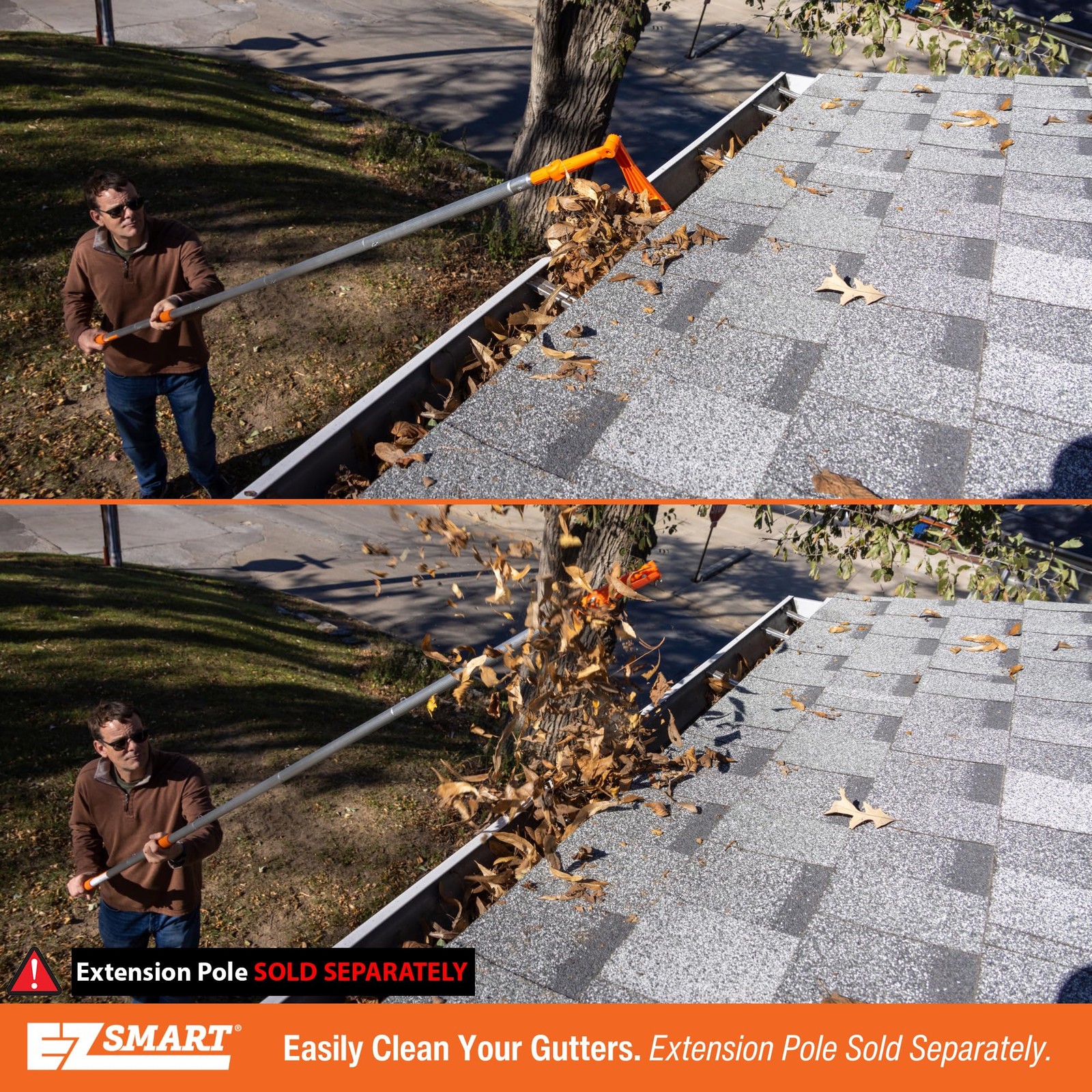 Mini Rake Head Gutter Rake Tool for Removing Leaves & Debris from Roofs, Gutt...