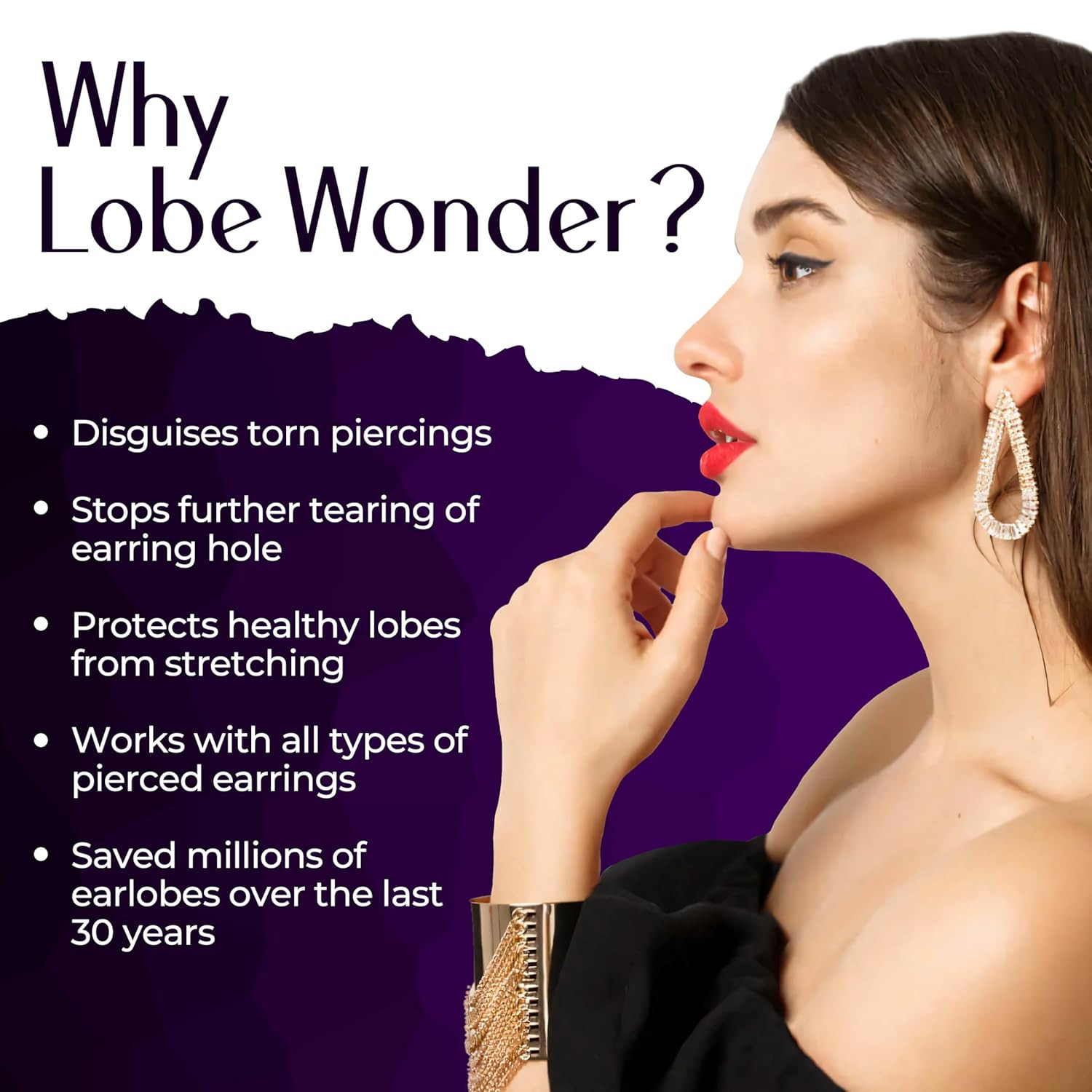 - the ORIGINAL Ear Lobe Support Patch for Pierced Ears - Eliminates the Look ...