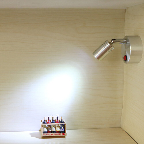 3W LED Picture Light Battery-Powered Reading Lamp Button Spotlight Wine Cabinet