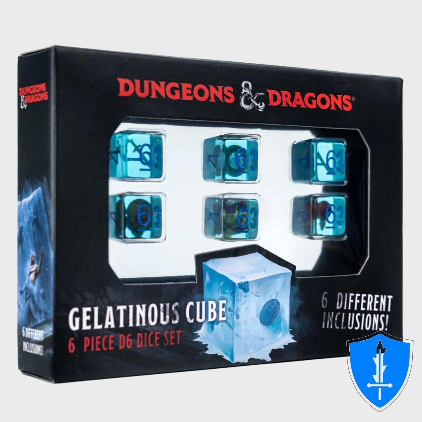 Gelatinous Cube Inclusion Dice - Set of 6 D6s - FanRoll D&D RPG