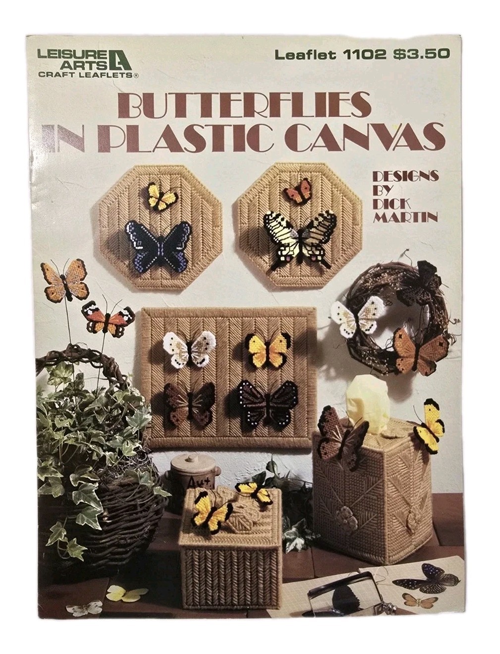 Butterflies In Plastic Canvas Pattern Leaflet 1987 Leisure Arts #1102