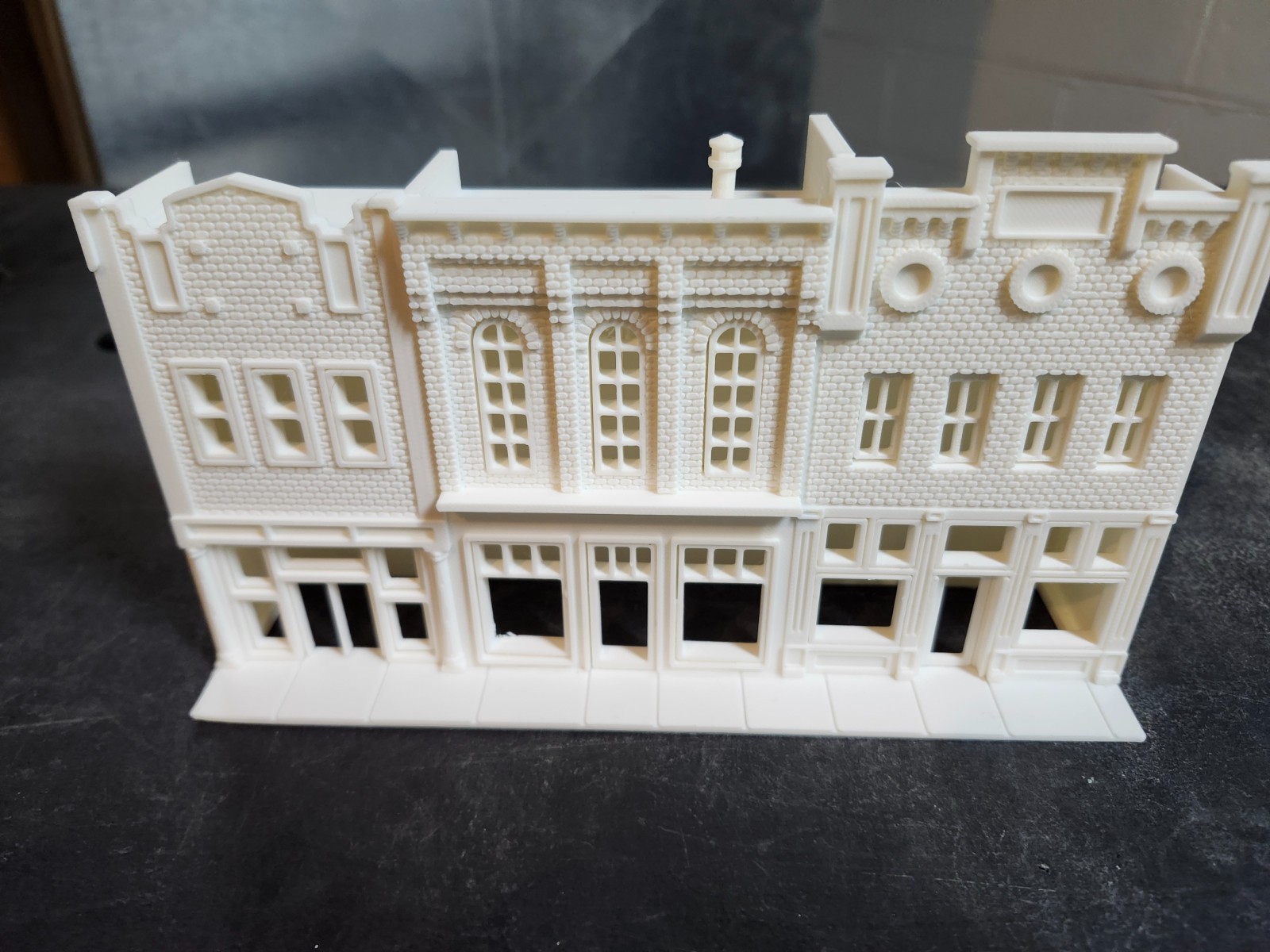 3D Printed Main Street #1 Background Flat Building Set. HO Scale