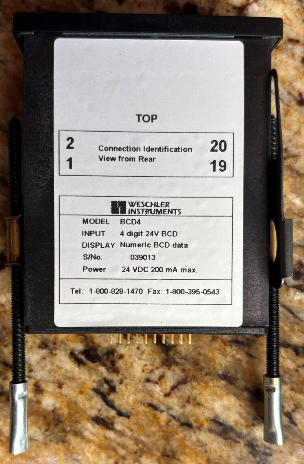 WESCHLER BCD-4  /  BCD4   BCD-4-R-24-0 Remote 4 Digit BCD Input Display.