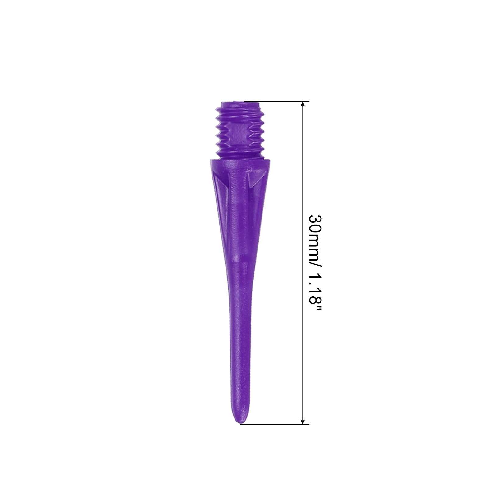Plastic Dart Tips 2BA Thread Soft Dart Tips Plastic Tip Purple, 60Pcs