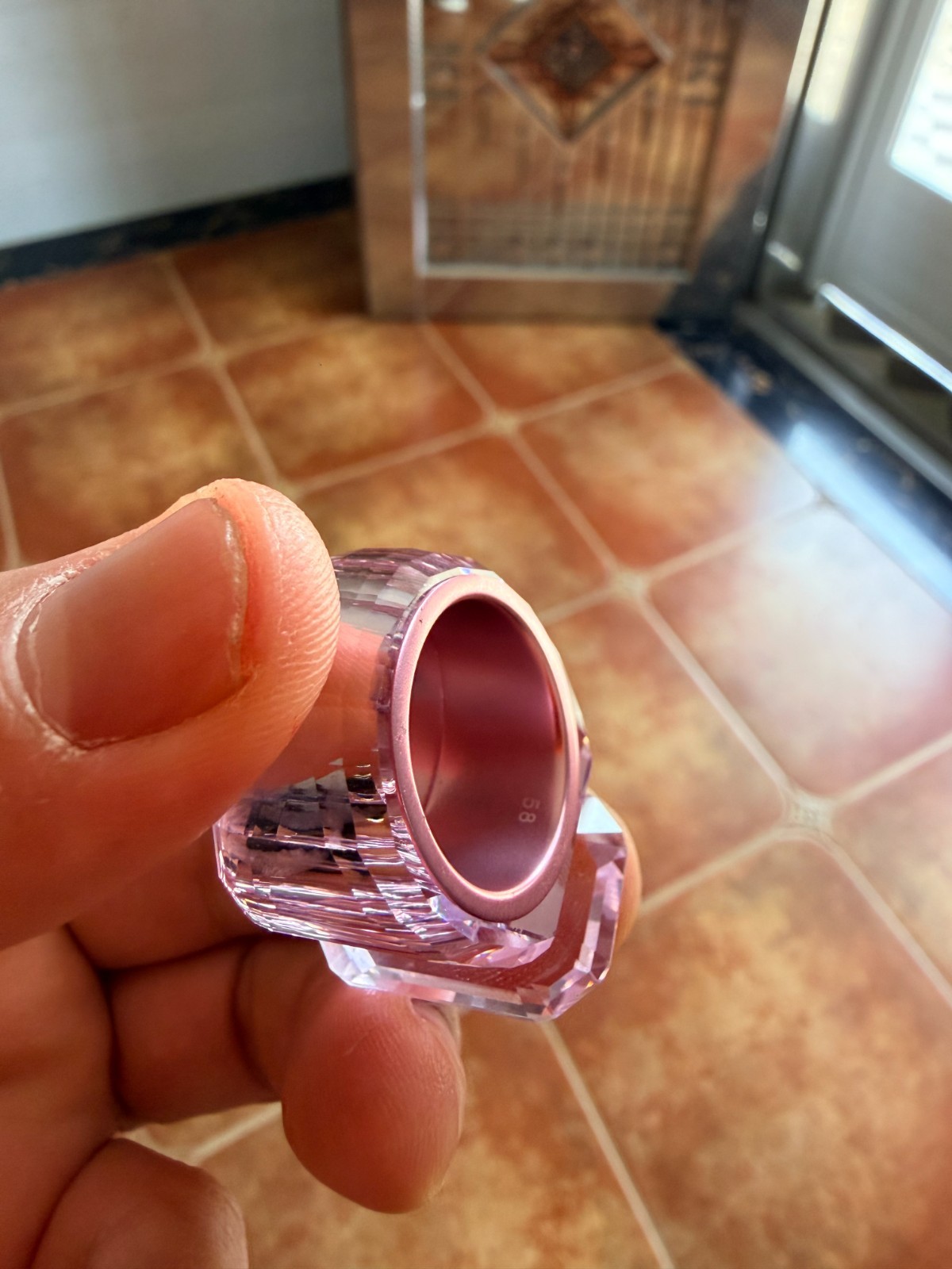 Swarovski Lucent Cocktail Ring, Pink, Size 58