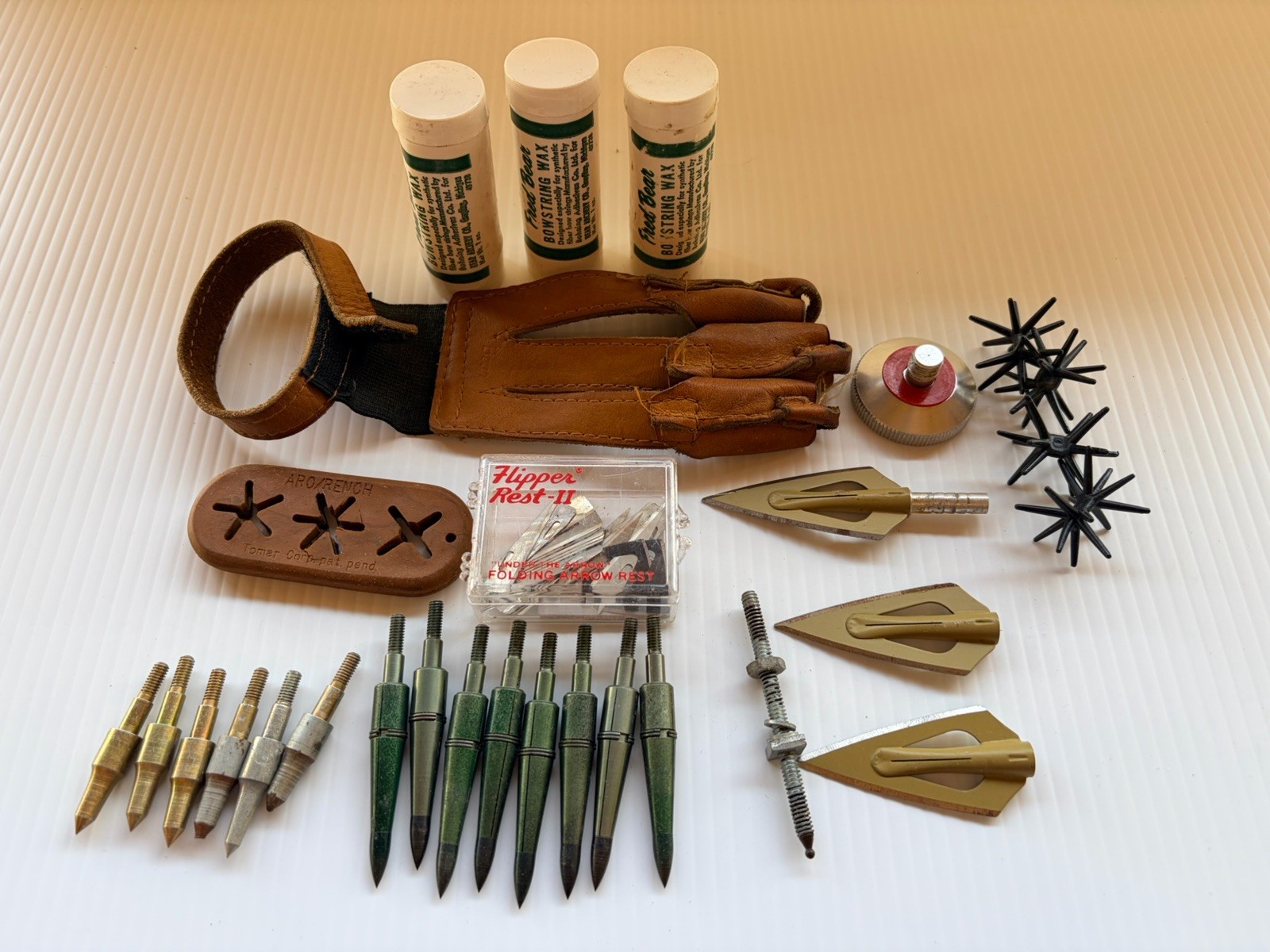 Flipper Rest II Broadheads Glue In Points Point Inserts Green Silver Brass Black