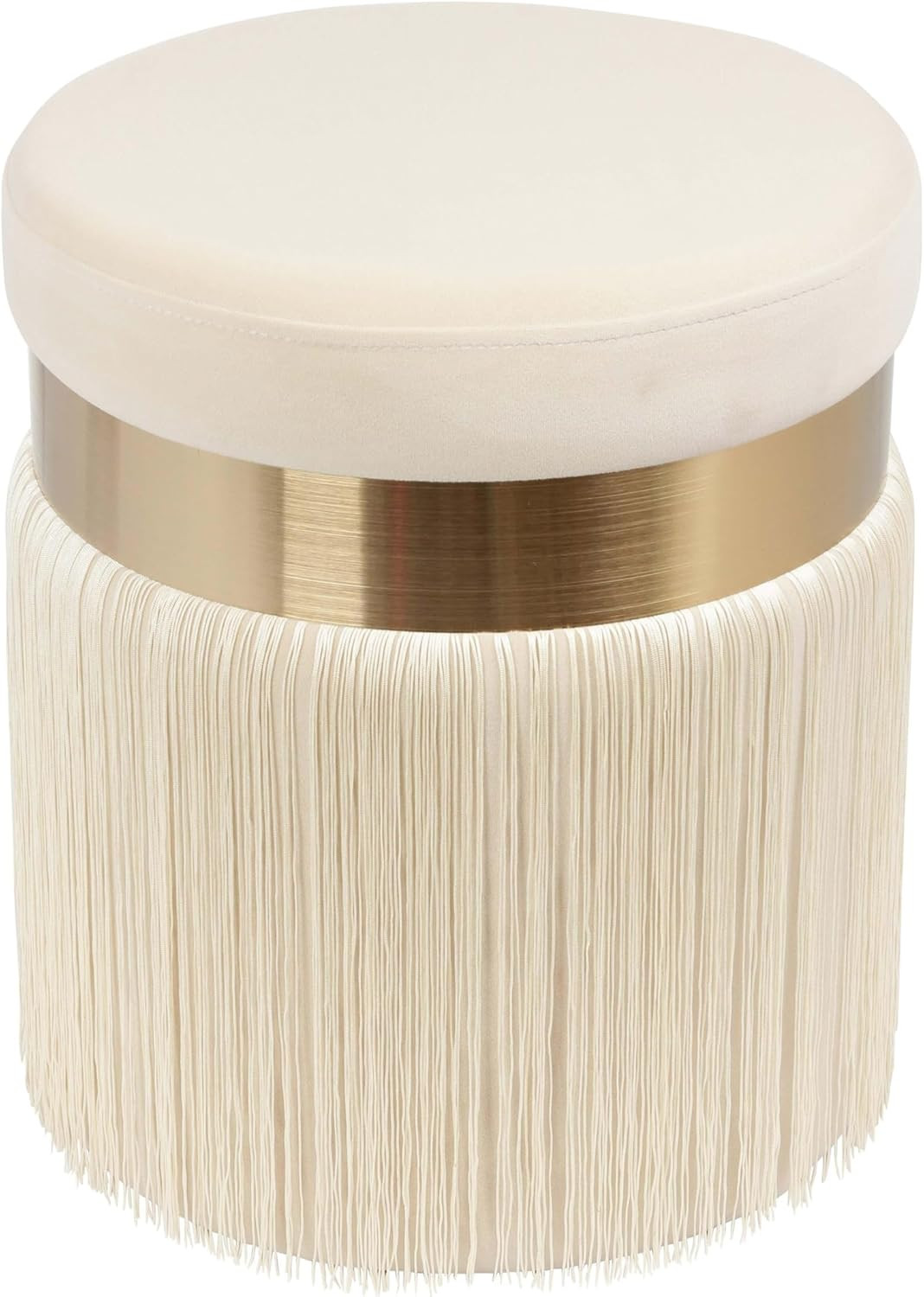 Melody Tasseled Ottoman (Cream)