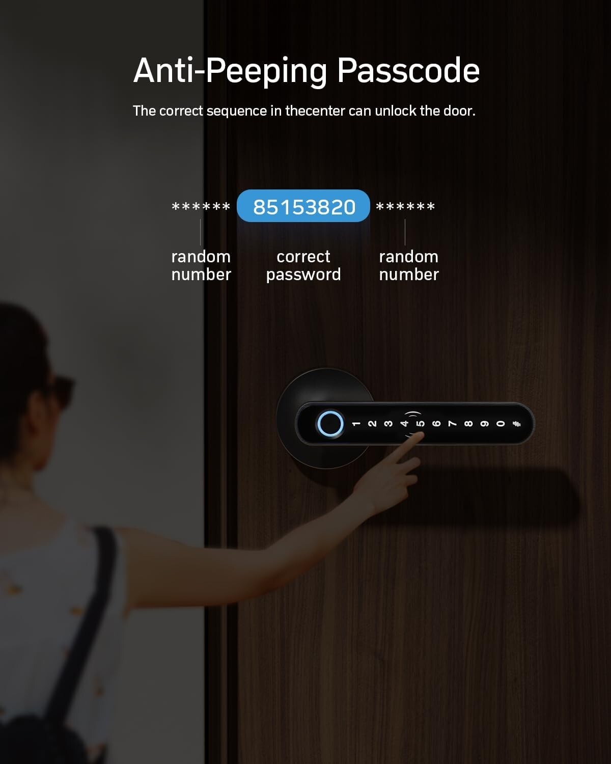 Smart Door Lock Fingerprint Keyless Entry with Handle Bluetooth APP Biometric