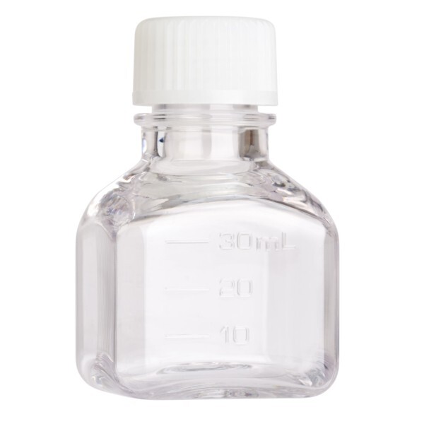 CELLTREAT 30mL Media Bottle, Square, PETG 48/Case, Bulk, Sterile, #230760