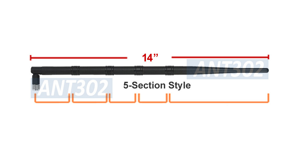 14" Long High-Gain 15dB Omni Directional Wi-Fi Antenna With RP-SMA Connector