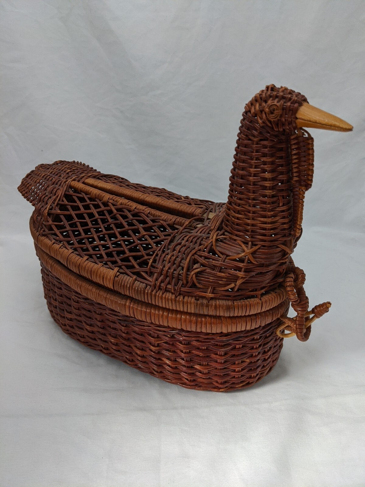 Brown Chicken Wicker Basket 12" X 5" X 9"