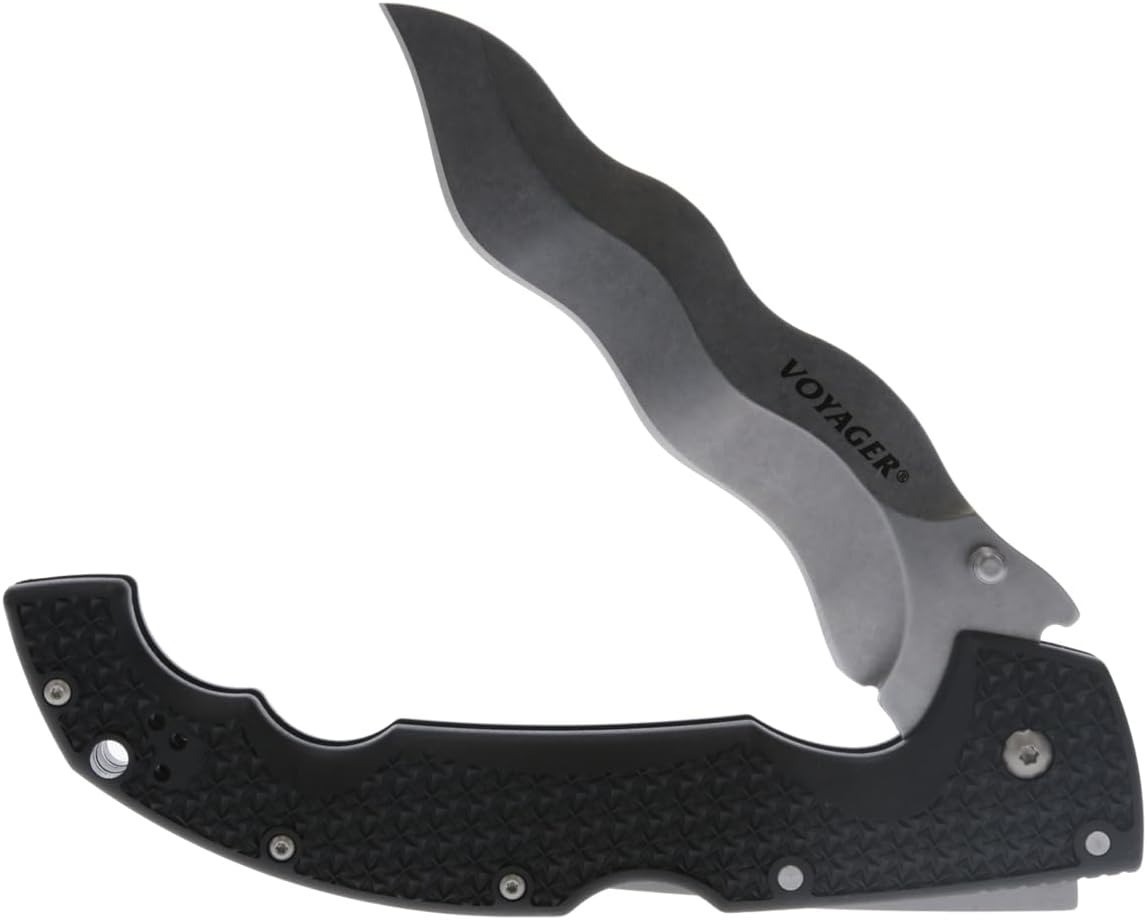 Cold Steel XL Voyager Kris 5.5" AUS10A Folding Knife Griv-Ex Handle Tri-Ad Lock