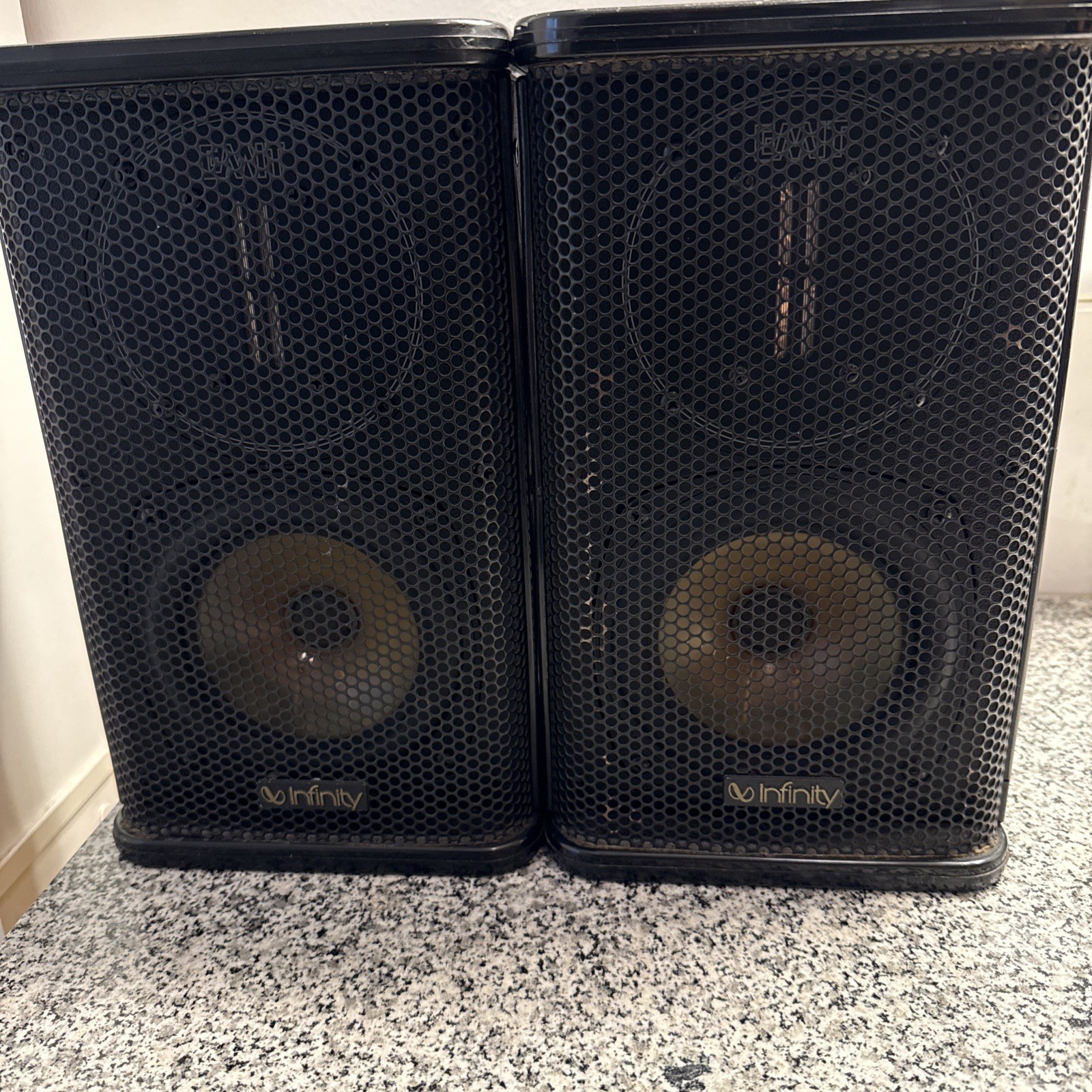 Vintage Infinity Infinitesimal Pair Bookshelf Speakers EMIT Tweeters See Video