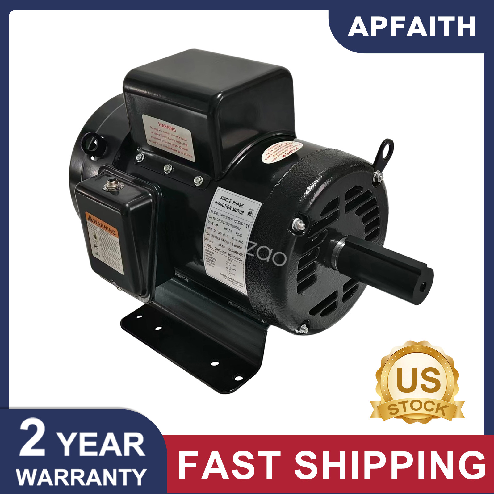 7.5HP 230V 45465101 Air Compressor Motor for Ingersoll Rand Single Phase 3520RPM