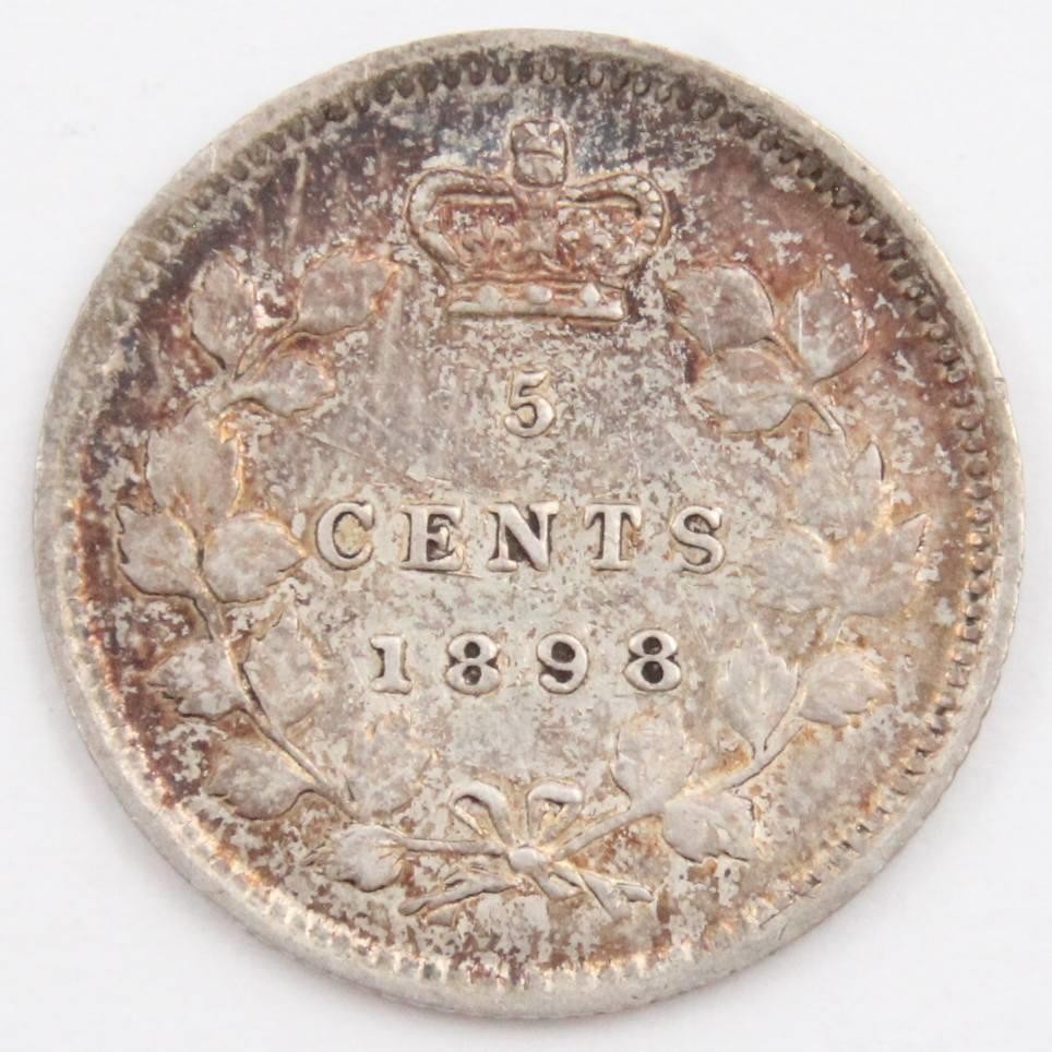 1898 Canada 5 cents VF+