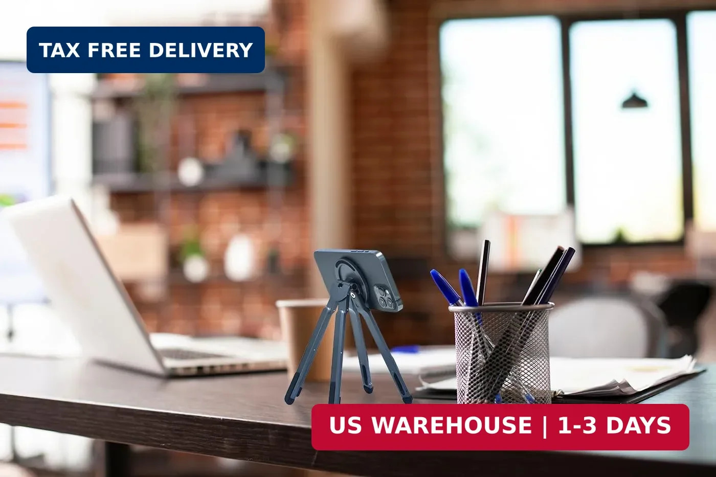 Foldable Desktop Portable Laptop Stand, Adjustable Laptop Riser with Magnetic Ph