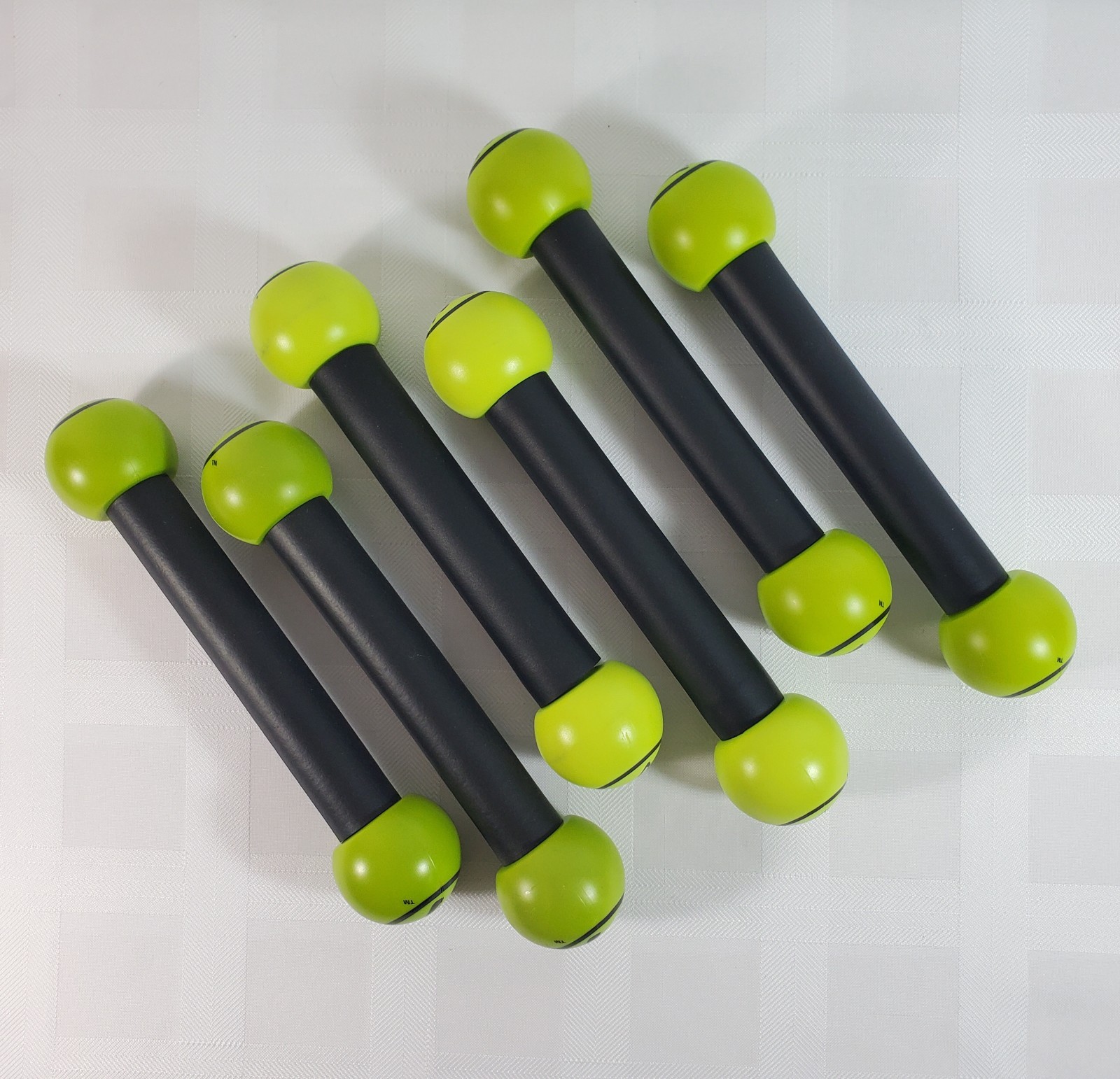 Set of 6 ZUMBA One Pound 1# 1 lb Fitness Toning Sticks Weights Shakers Yellow