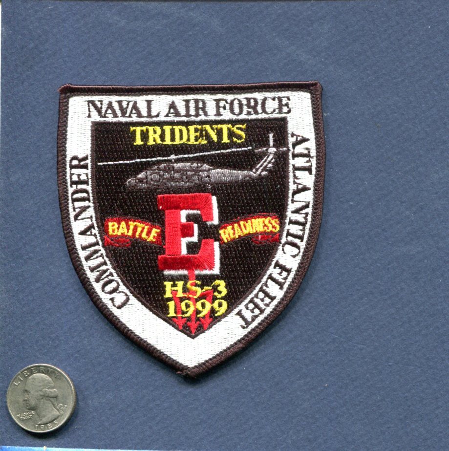 HS-3 TRIDENTS Battle E 1999 US NAVY Sikorsky SH-60 Helicopter Squadron Patch